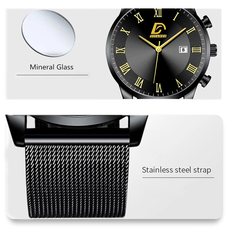 Luxury Fashion Mens Minimalist Watches Luxury Quartz Watch Men Business Casual Clock reloj hombre