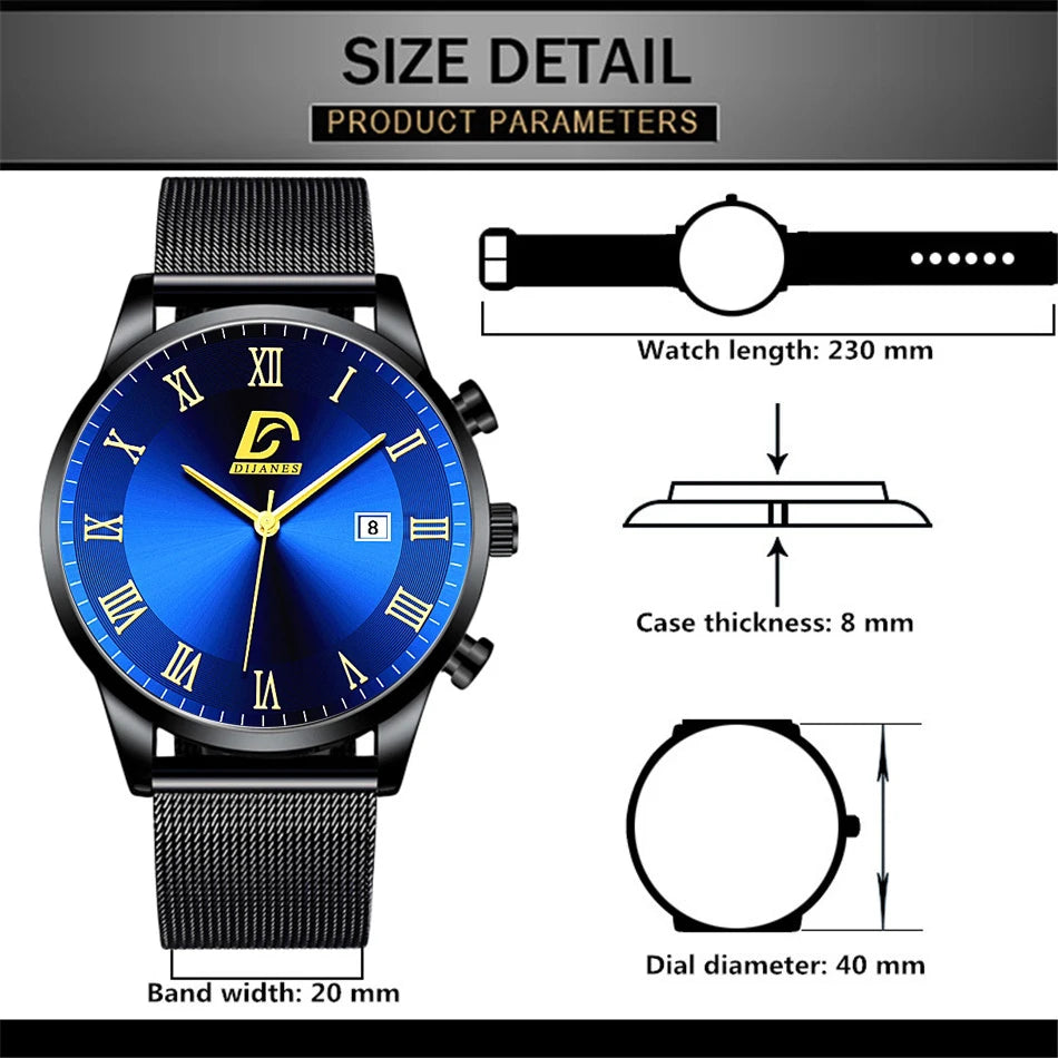 Luxury Fashion Mens Minimalist Watches Luxury Quartz Watch Men Business Casual Clock reloj hombre