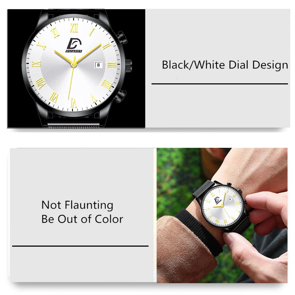 Luxury Fashion Mens Minimalist Watches Luxury Quartz Watch Men Business Casual Clock reloj hombre