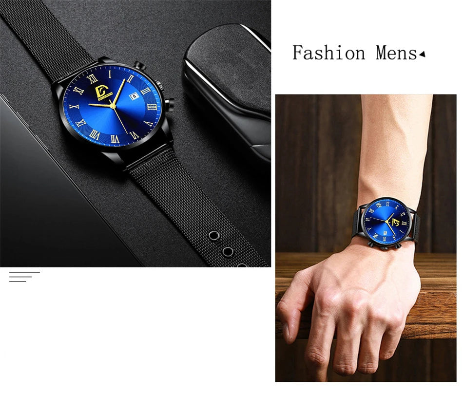 Luxury Fashion Mens Minimalist Watches Luxury Quartz Watch Men Business Casual Clock reloj hombre