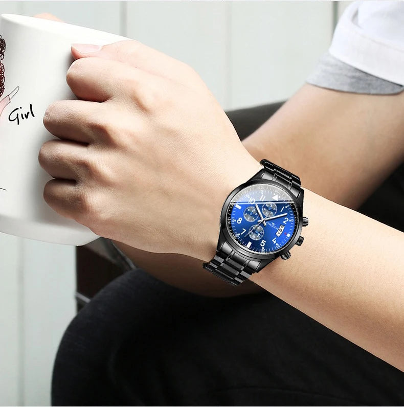 BINBOND Genuine Accurate Quartz Wristwatches for Men Luxury Luminous Waterproof Auto Date Durable Men's Watch Casual Reloj