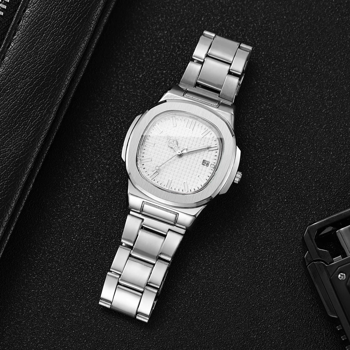 Luxury Square Men Business Watches Simple Calendar Quartz Watch for Mens Clock Relogio Masculino（Without Box）