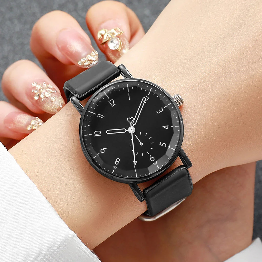 Fashion Arabic Dial Women Quartz Watch Silicone Band Ladies Wristwatches Girls Clock Reloj Mujer (Without Box)