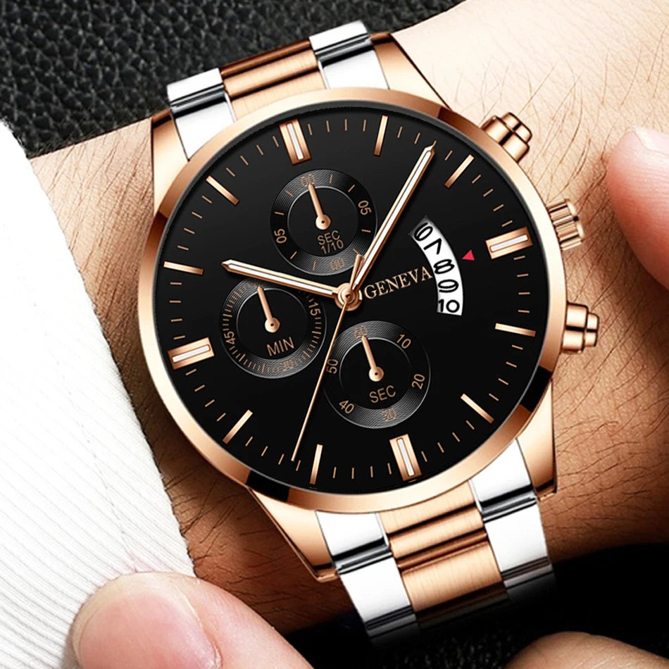 Fashion Men Watch Luxury Calendar Quartz Wrist Watch Mens Business Watches for Man Clock Montre Homme