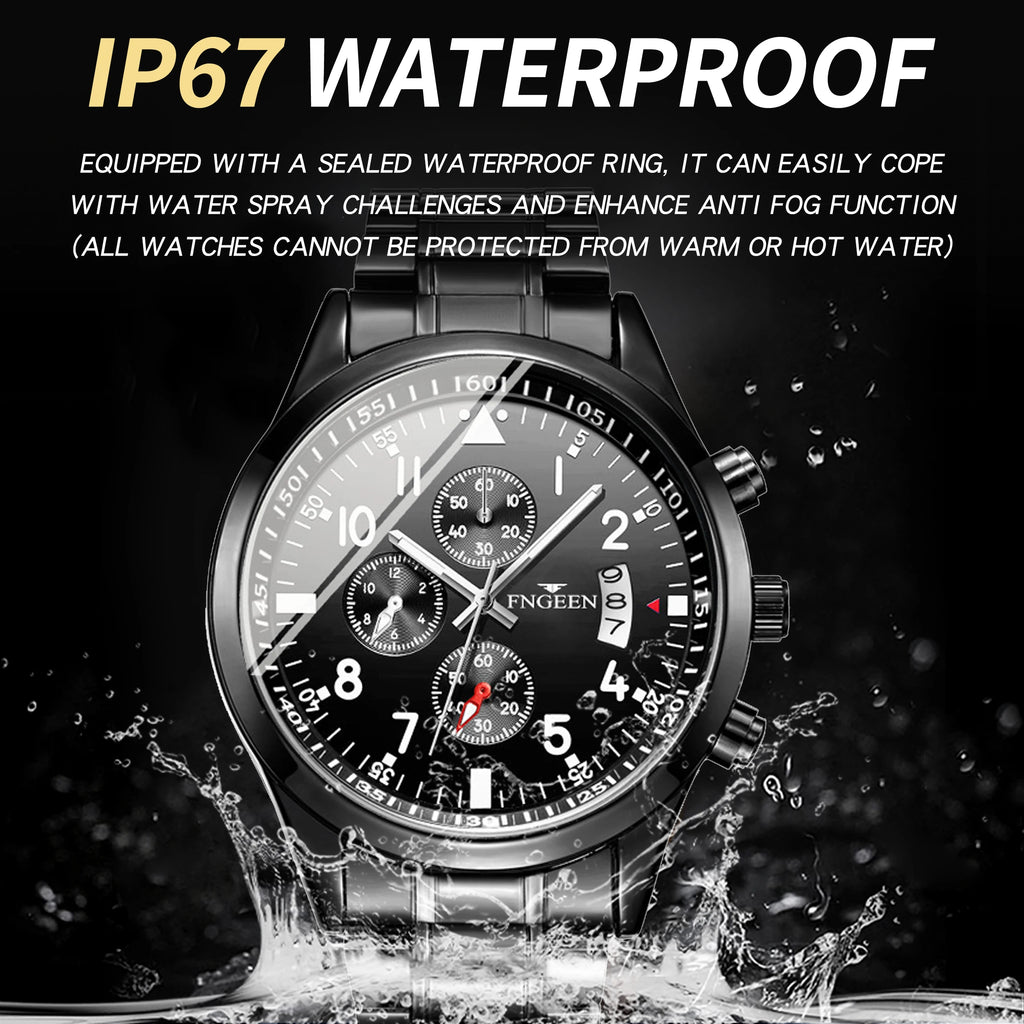 BINBOND Genuine Accurate Quartz Wristwatches for Men Luxury Luminous Waterproof Auto Date Durable Men's Watch Casual Reloj