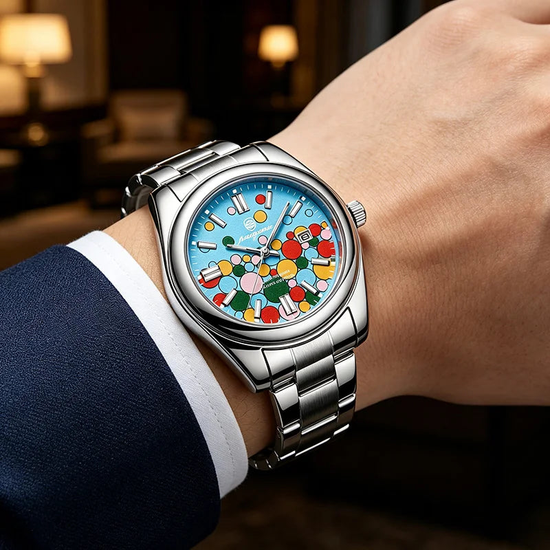 PAAZOMU Brand Luxury Men's Watch StainlessSteel Waterproof Date Quartz WristWatch Business Fashion Clock Best Gift For Men Reloj