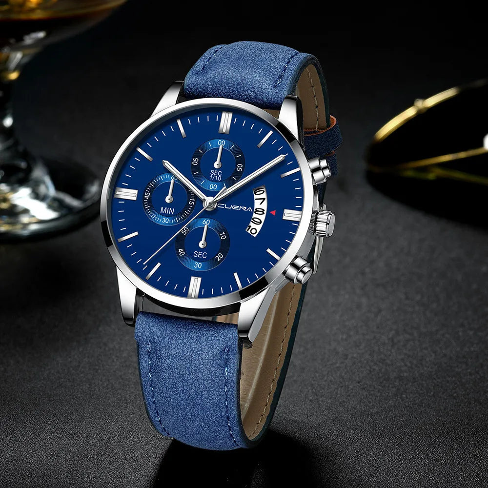 Quartz Men's Watch Top Fashion Timing Men's Watch Waterproof Design Luminous Leisure Date Luxury Men's Business Watch