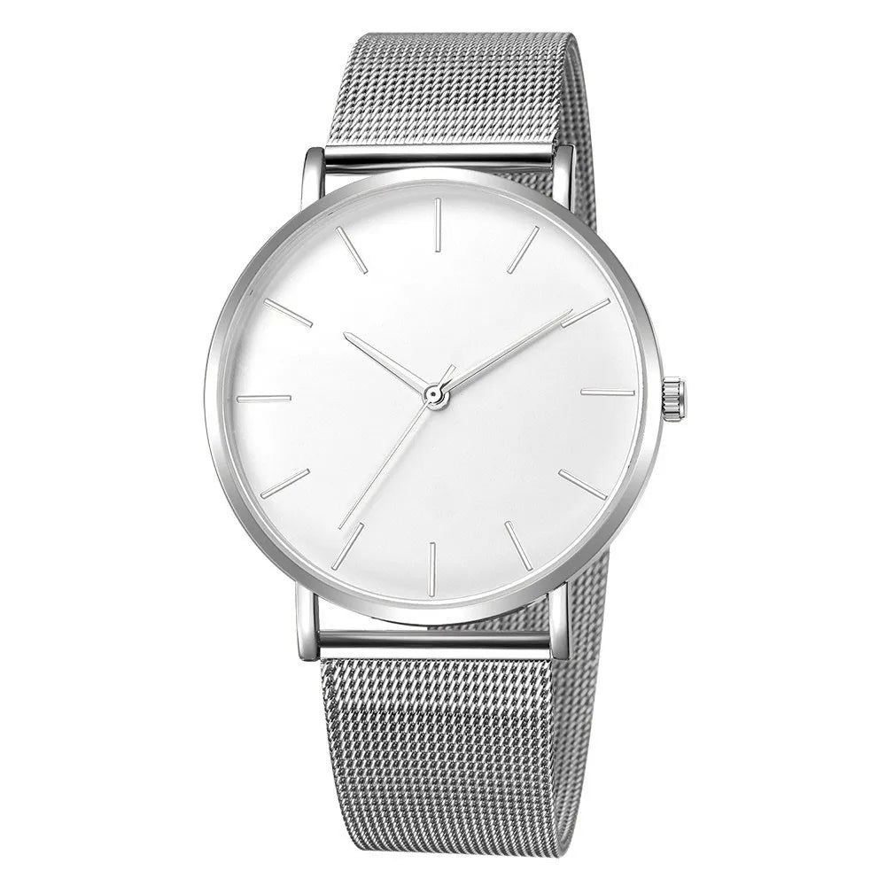 Top Brand Fashion Minimalist Ultra-thin Watch Men's Business Stainless Steel Strap Steel Mesh Quartz Watch Relogio Masculino