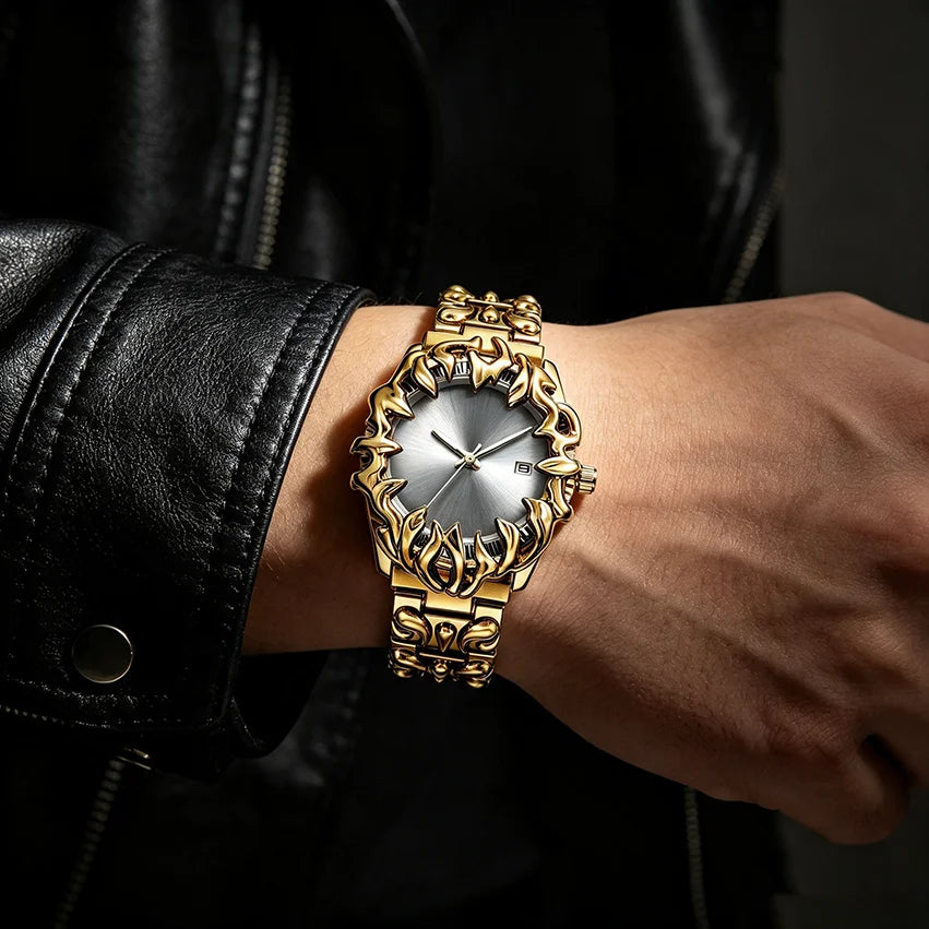 Classic Retro Claw Alabaster Y2K Watch for Men European American Fashion Cool Alien Advanced Design
