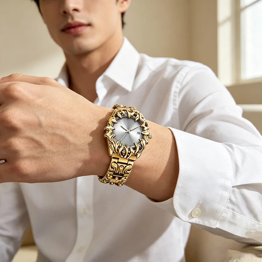 Classic Retro Claw Alabaster Y2K Watch for Men European American Fashion Cool Alien Advanced Design