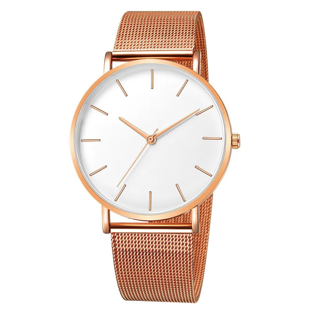 Top Brand Fashion Minimalist Ultra-thin Watch Men's Business Stainless Steel Strap Steel Mesh Quartz Watch Relogio Masculino