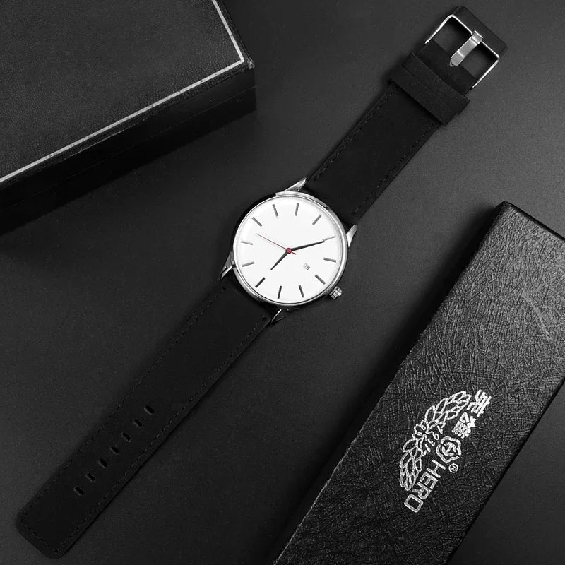 Casual Leather Sports Man Watch Top Brand Fashion Analog Men's Quartz Wristwatch Simple Military Male Clock reloj para hombre