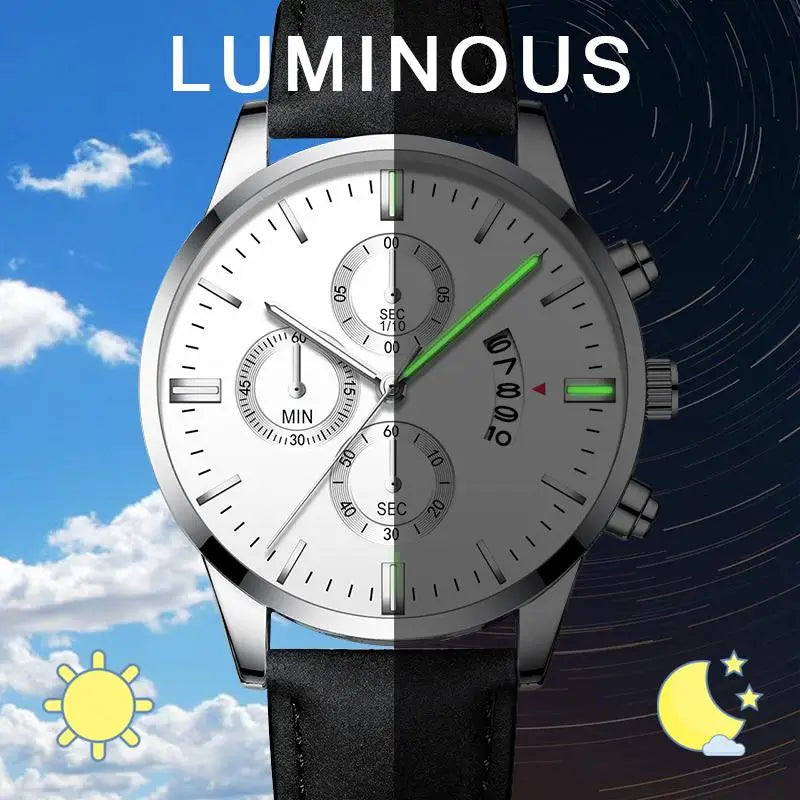 Quartz Men's Watch Top Fashion Timing Men's Watch Waterproof Design Luminous Leisure Date Luxury Men's Business Watch