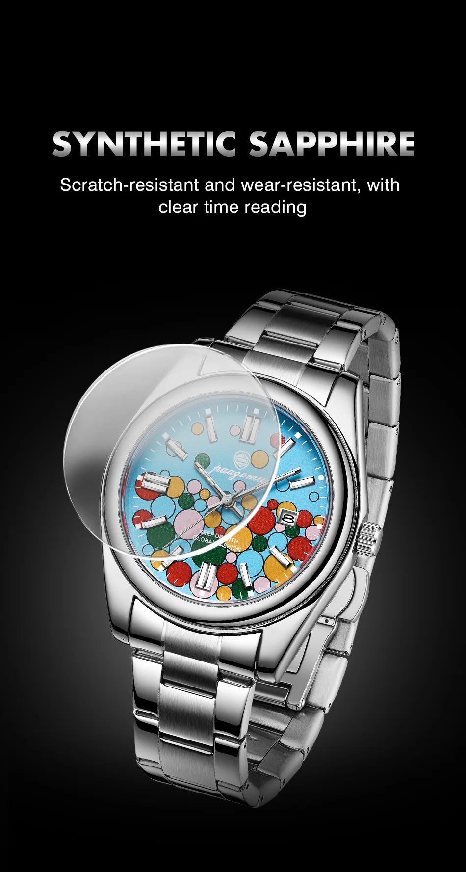 PAAZOMU Brand Luxury Men's Watch StainlessSteel Waterproof Date Quartz WristWatch Business Fashion Clock Best Gift For Men Reloj