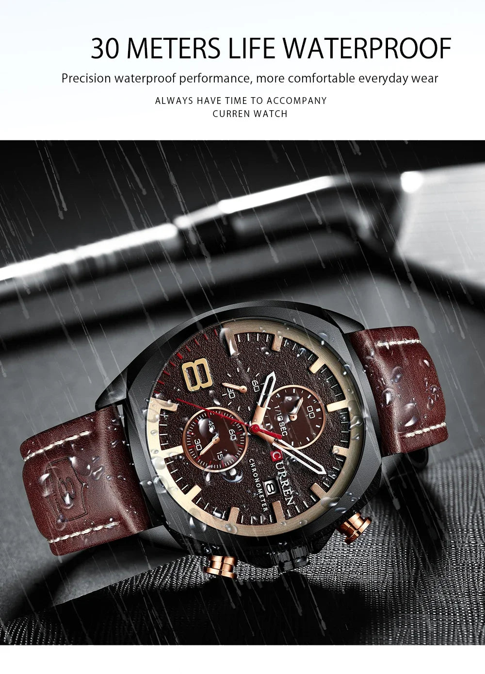 CURREN Chronograph Fashion Men's Watches Luxury Leather Business Quartz Watch Men Military Sport Wrist Watch Relogio Masculino