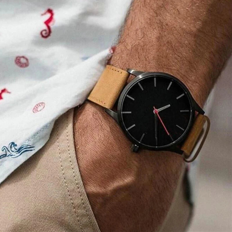 Casual Leather Sports Man Watch Top Brand Fashion Analog Men's Quartz Wristwatch Simple Military Male Clock reloj para hombre