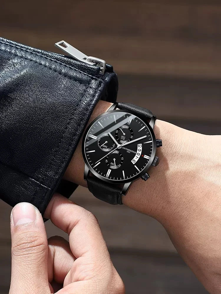 Quartz Men's Watch Top Fashion Timing Men's Watch Waterproof Design Luminous Leisure Date Luxury Men's Business Watch