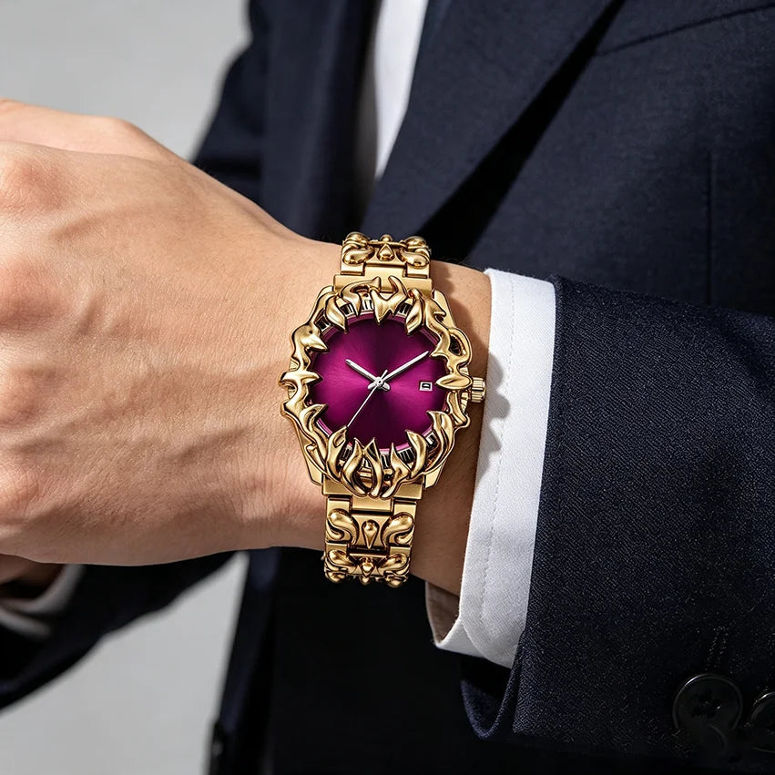 Classic Retro Claw Alabaster Y2K Watch for Men European American Fashion Cool Alien Advanced Design