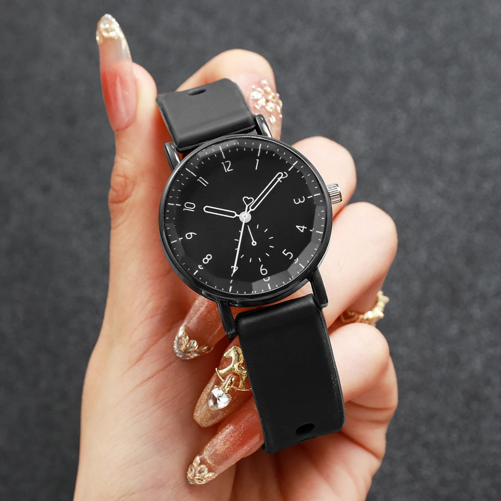 Fashion Arabic Dial Women Quartz Watch Silicone Band Ladies Wristwatches Girls Clock Reloj Mujer (Without Box)