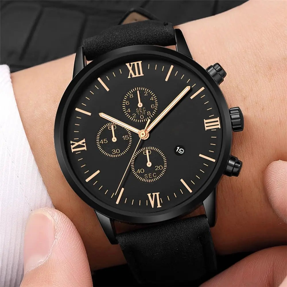 Quartz Men's Watch Top Fashion Timing Men's Watch Waterproof Design Luminous Leisure Date Luxury Men's Business Watch