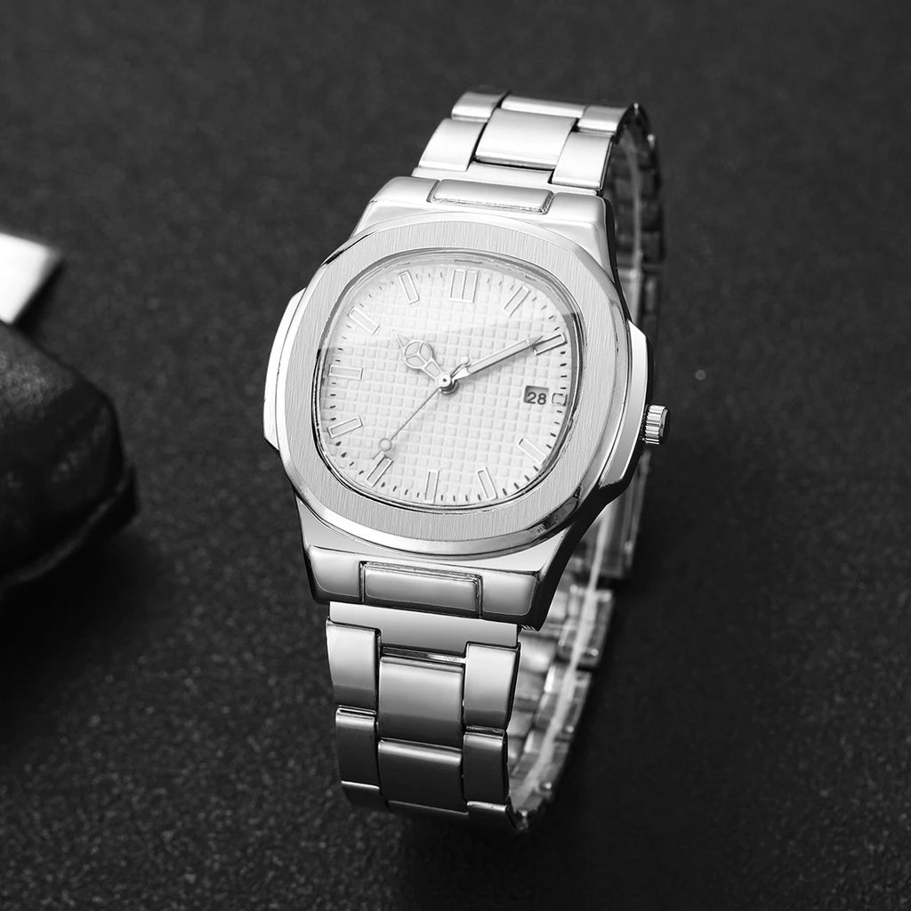 Luxury Square Men Business Watches Simple Calendar Quartz Watch for Mens Clock Relogio Masculino（Without Box）