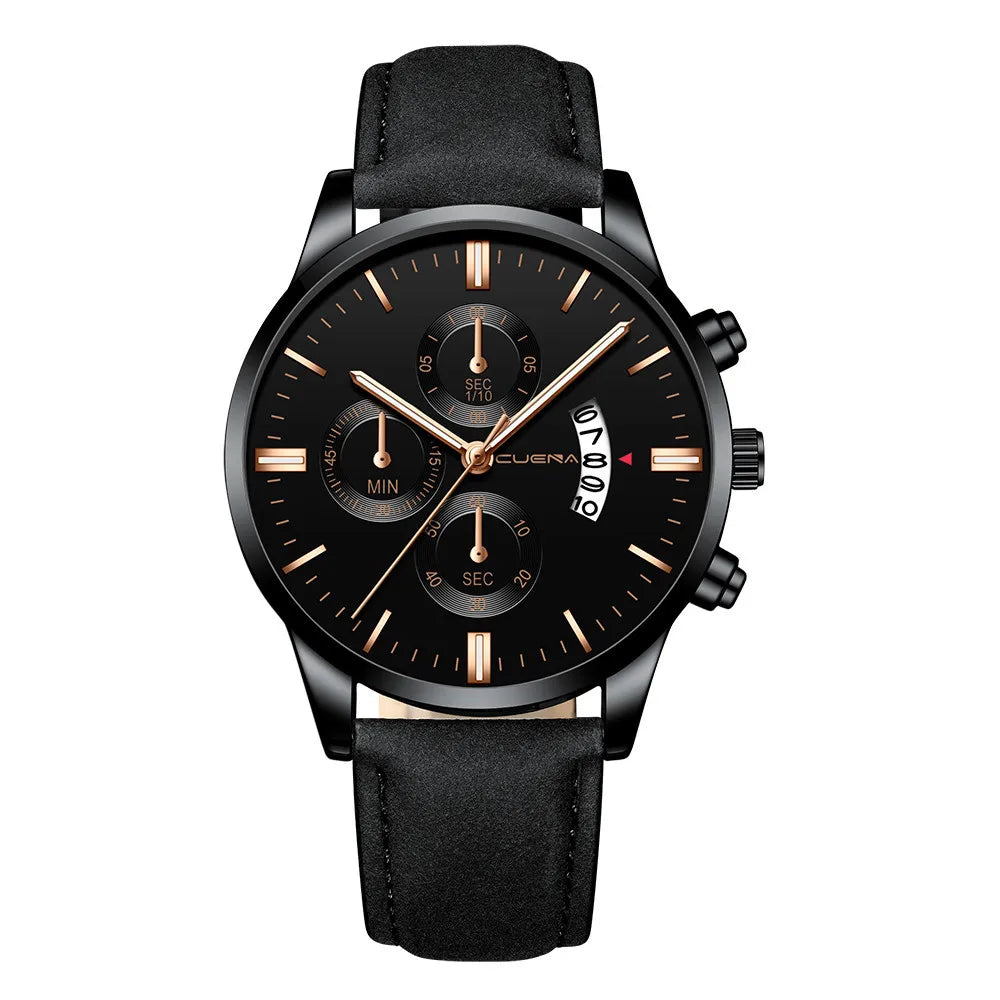 Quartz Men's Watch Top Fashion Timing Men's Watch Waterproof Design Luminous Leisure Date Luxury Men's Business Watch