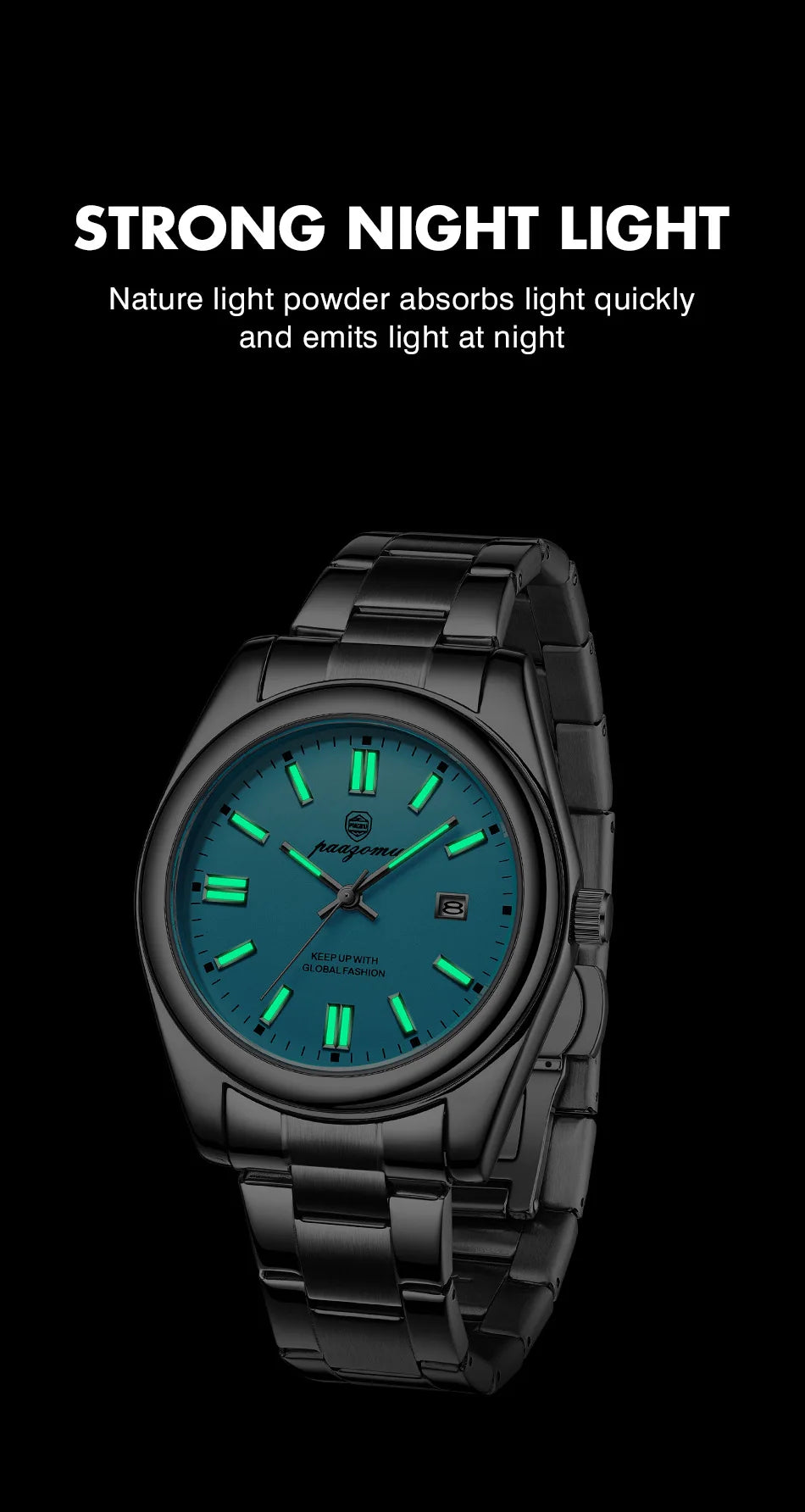 PAAZOMU Brand Luxury Men's Watch StainlessSteel Waterproof Date Quartz WristWatch Business Fashion Clock Best Gift For Men Reloj