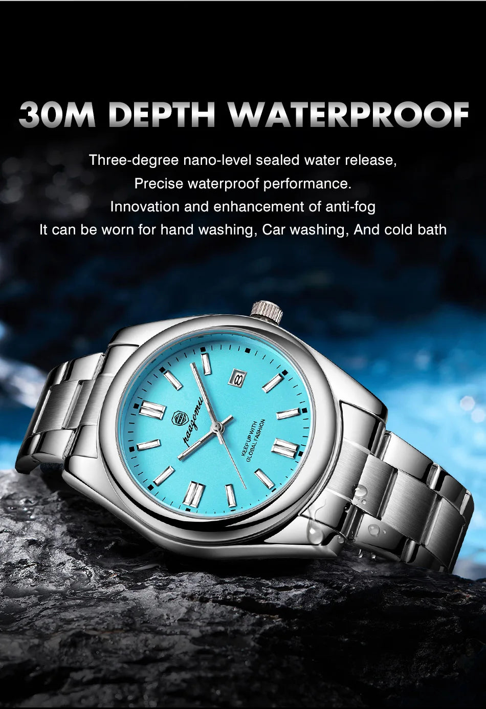 PAAZOMU Brand Luxury Men's Watch StainlessSteel Waterproof Date Quartz WristWatch Business Fashion Clock Best Gift For Men Reloj