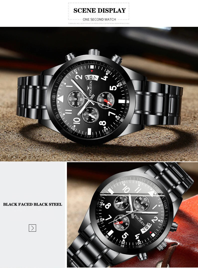 BINBOND Genuine Accurate Quartz Wristwatches for Men Luxury Luminous Waterproof Auto Date Durable Men's Watch Casual Reloj