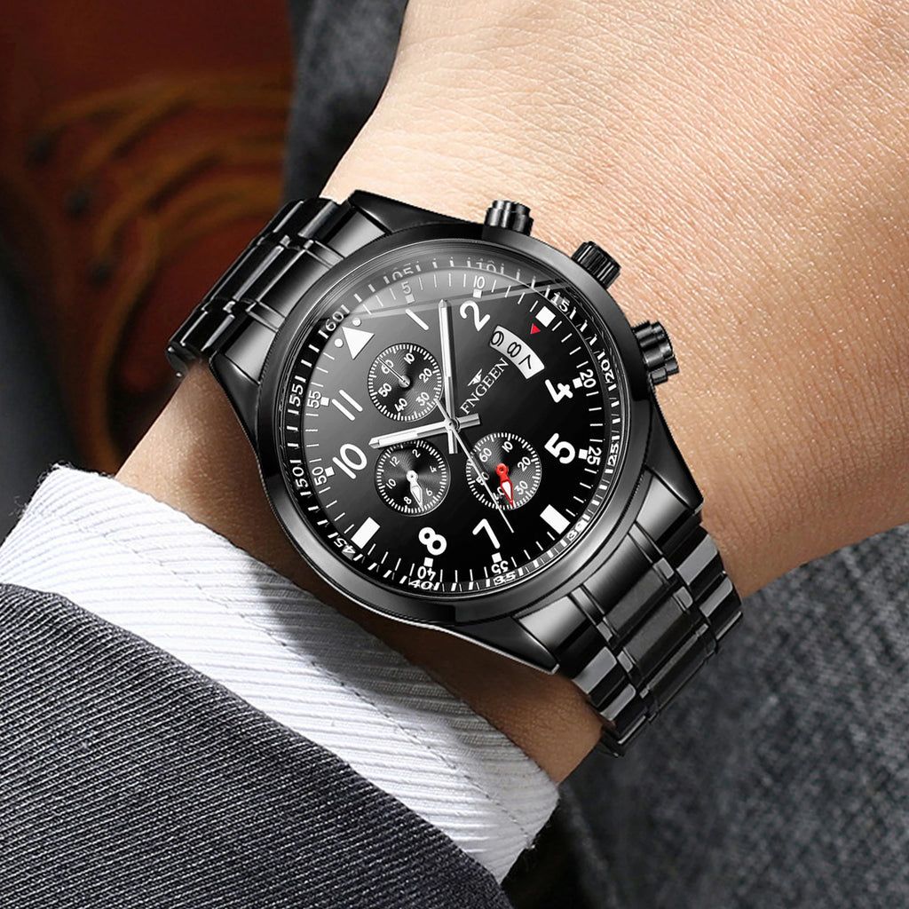 BINBOND Genuine Accurate Quartz Wristwatches for Men Luxury Luminous Waterproof Auto Date Durable Men's Watch Casual Reloj
