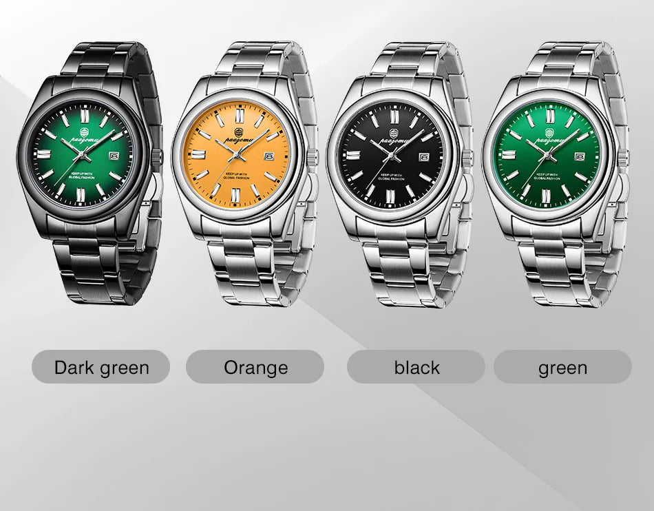 PAAZOMU Brand Luxury Men's Watch StainlessSteel Waterproof Date Quartz WristWatch Business Fashion Clock Best Gift For Men Reloj