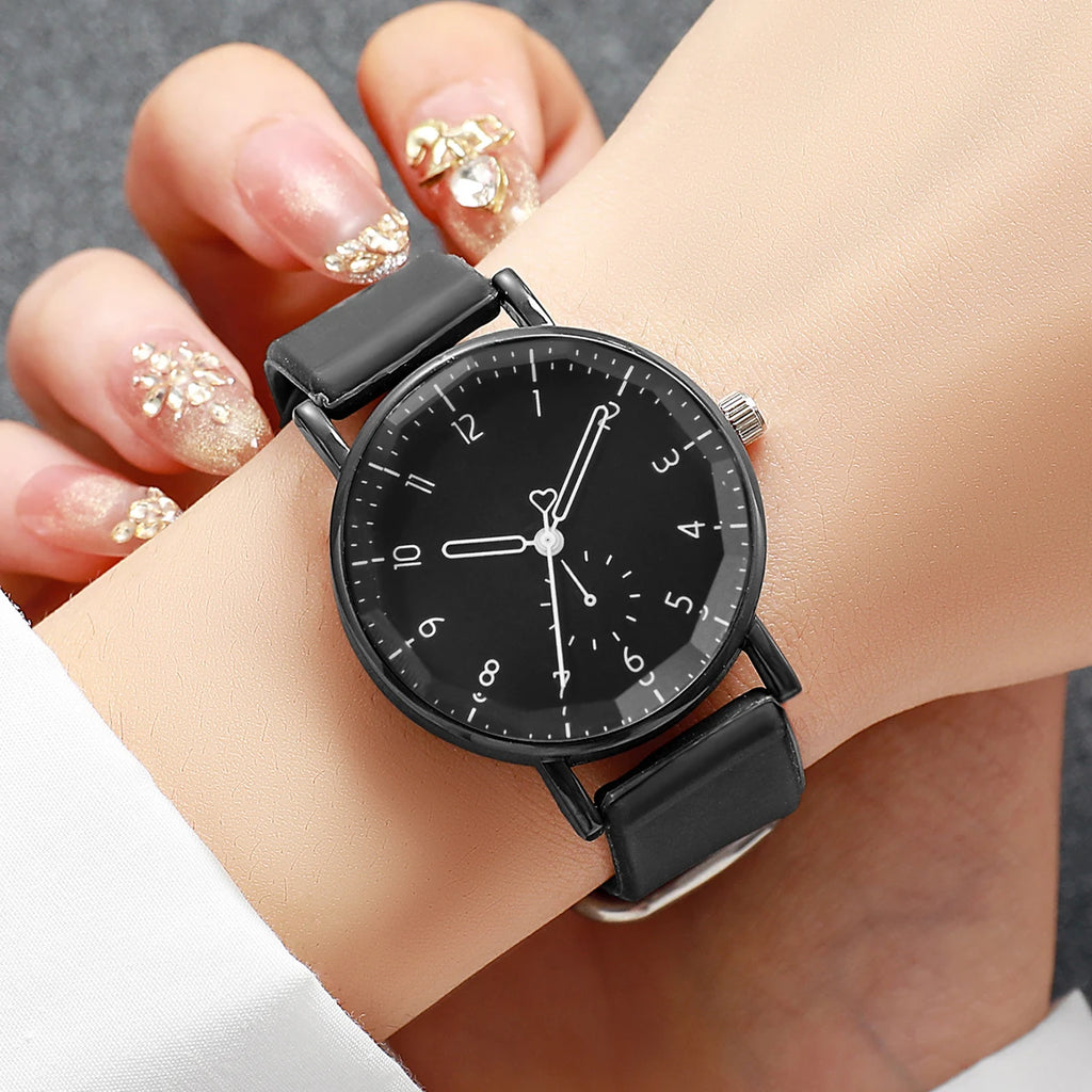 Fashion Arabic Dial Women Quartz Watch Silicone Band Ladies Wristwatches Girls Clock Reloj Mujer (Without Box)