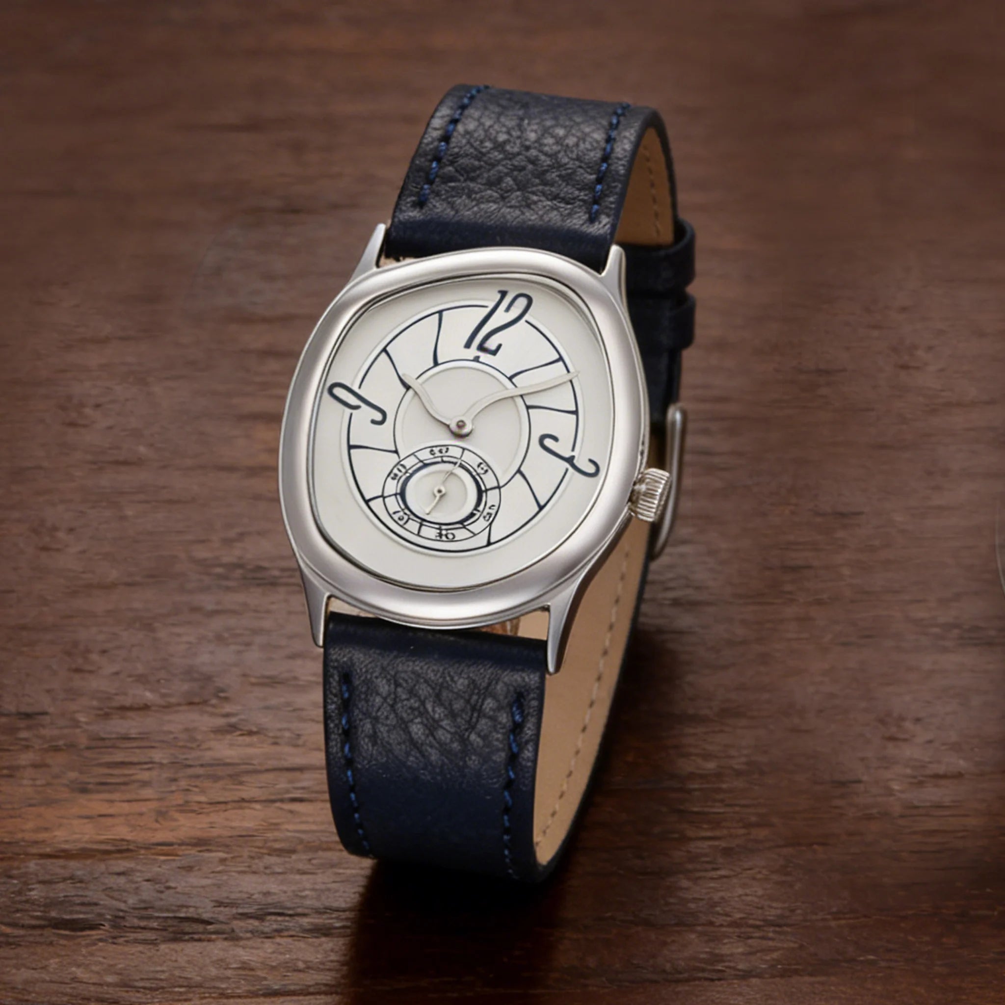 Style Millenary Watch Men Gold Asymmetric Oval Dial Y2K Leather Strap Luxury Casual Dress Wristwatch for Ladies