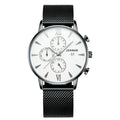Trendy Casual Men's Milan Mesh Belt Watch Fashion Calendar Scale Simple Party Business Quartz Watch