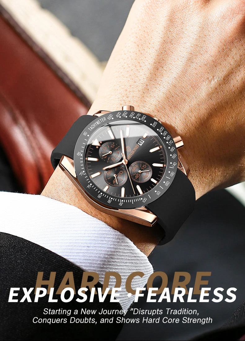 BINBOND Luxury Luminous Waterproof Casual Reloj Chronograph Auto Date Accurate Men's Watch Durable Quartz Wristwatches For Men