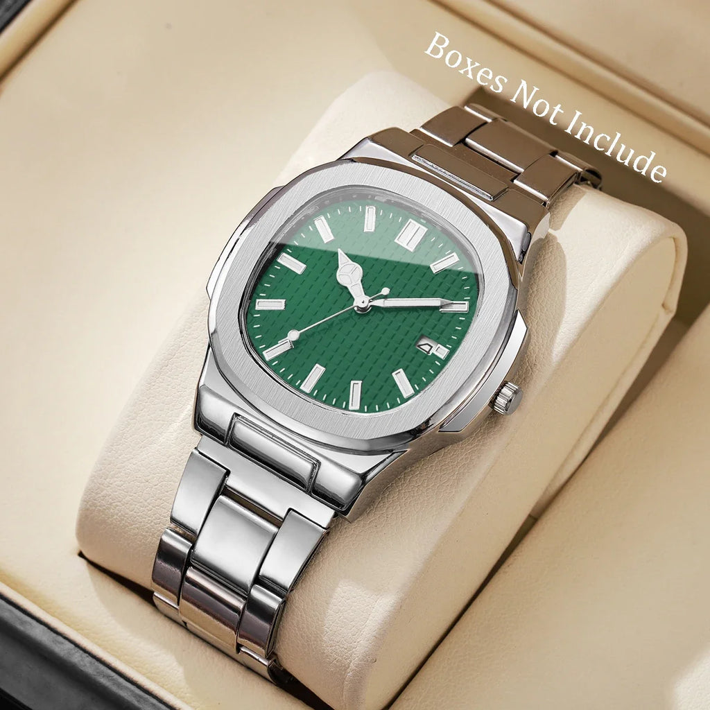 Luxury Square Men Business Watches Simple Calendar Quartz Watch for Mens Clock Relogio Masculino（Without Box）