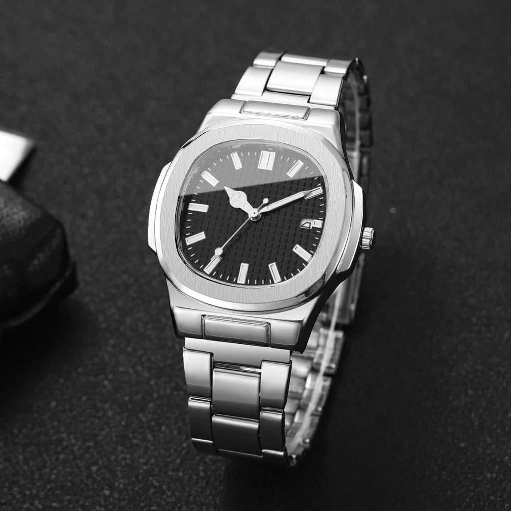 Luxury Square Men Business Watches Simple Calendar Quartz Watch for Mens Clock Relogio Masculino（Without Box）