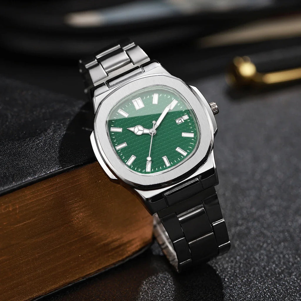 Luxury Square Men Business Watches Simple Calendar Quartz Watch for Mens Clock Relogio Masculino（Without Box）
