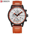 CURREN 8217 Men's Business Sport Quartz Watch Waterproof Casual Multifunctional Leather-Strap Wristwatch