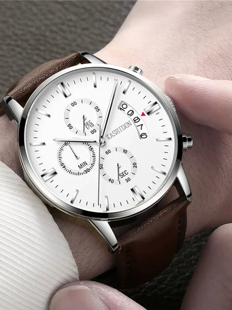 Quartz Men's Watch Top Fashion Timing Men's Watch Waterproof Design Luminous Leisure Date Luxury Men's Business Watch