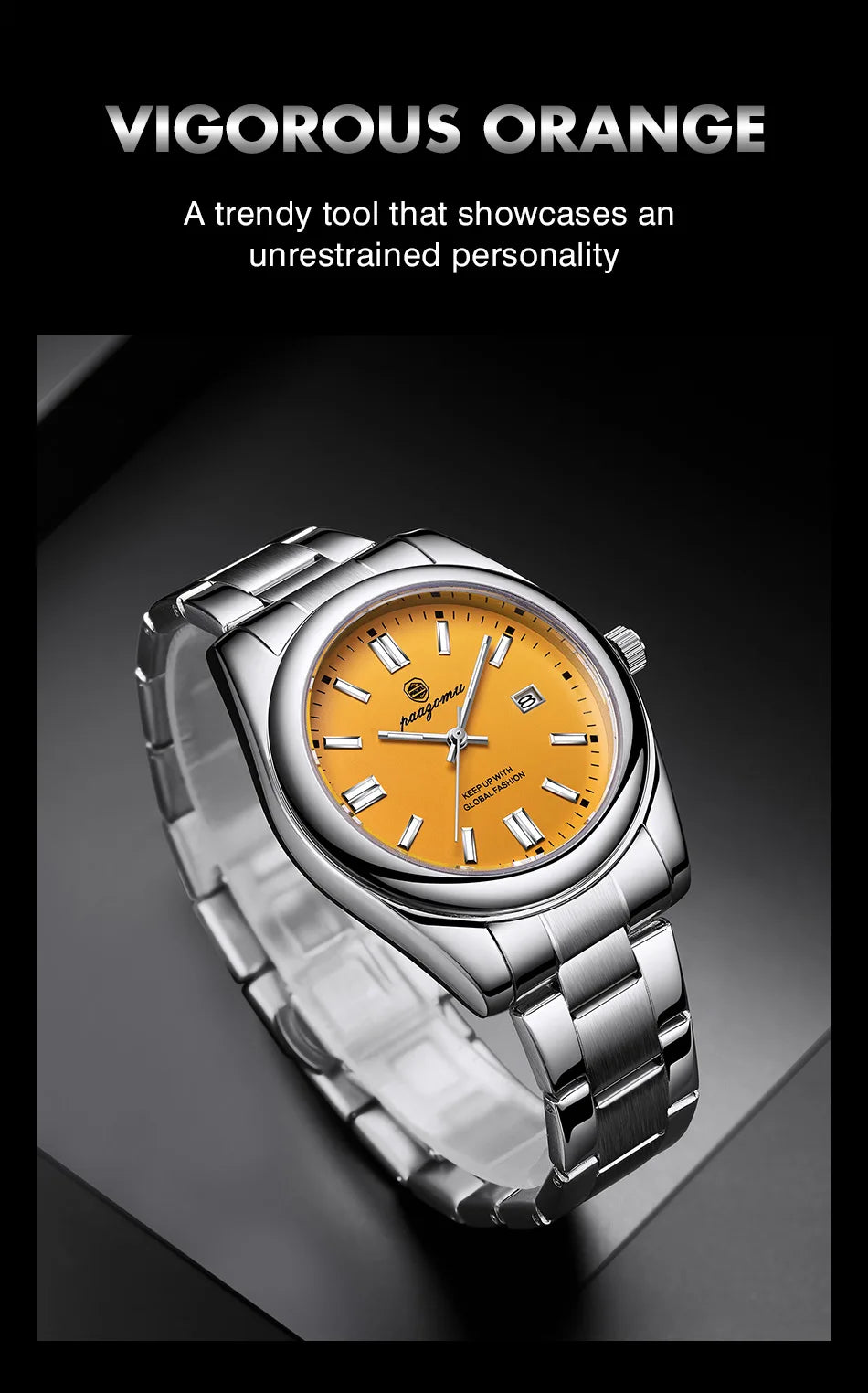 PAAZOMU Brand Luxury Men's Watch StainlessSteel Waterproof Date Quartz WristWatch Business Fashion Clock Best Gift For Men Reloj