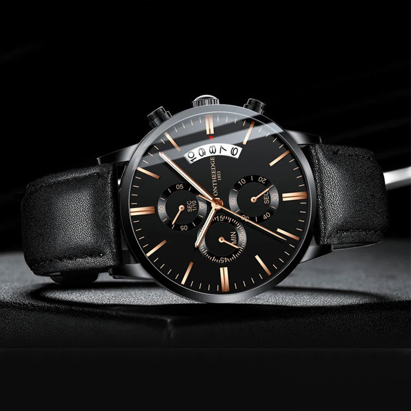 Quartz Men's Watch Top Fashion Timing Men's Watch Waterproof Design Luminous Leisure Date Luxury Men's Business Watch