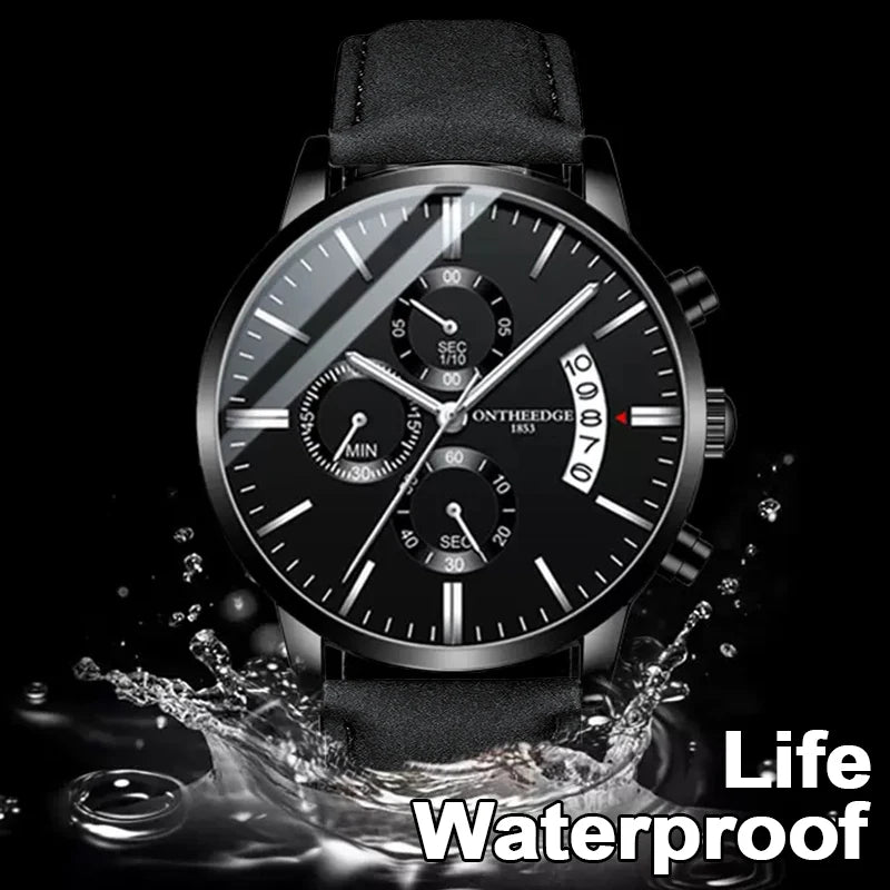 Quartz Men's Watch Top Fashion Timing Men's Watch Waterproof Design Luminous Leisure Date Luxury Men's Business Watch