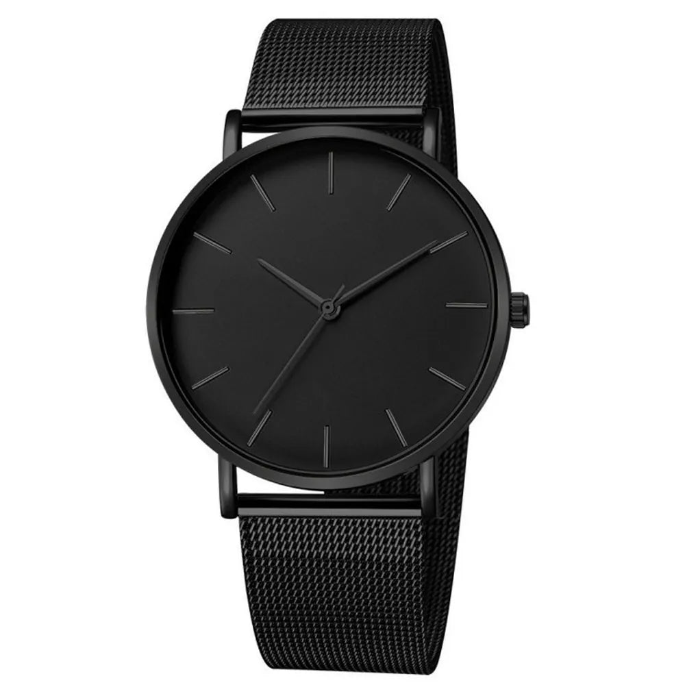 Top Brand Fashion Minimalist Ultra-thin Watch Men's Business Stainless Steel Strap Steel Mesh Quartz Watch Relogio Masculino