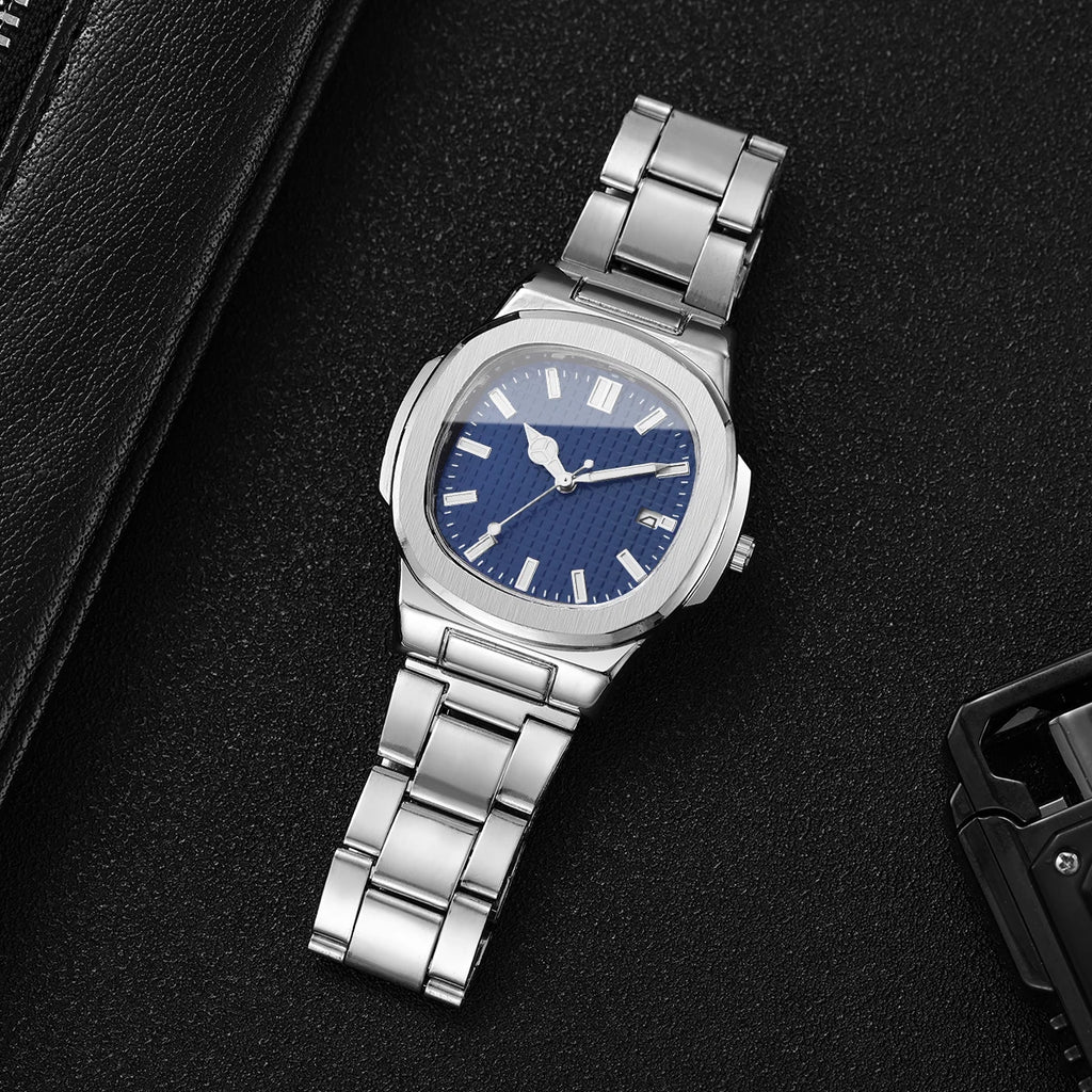 Luxury Square Men Business Watches Simple Calendar Quartz Watch for Mens Clock Relogio Masculino（Without Box）