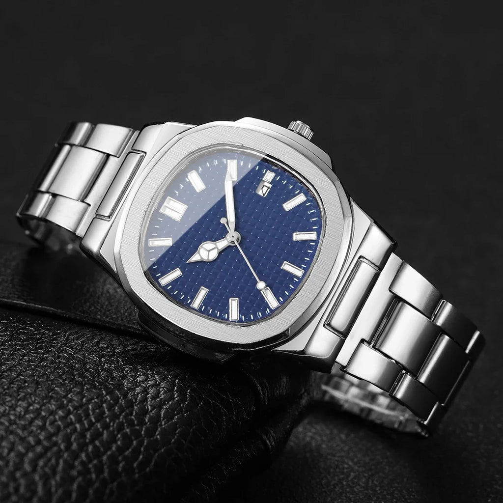 Luxury Square Men Business Watches Simple Calendar Quartz Watch for Mens Clock Relogio Masculino（Without Box）