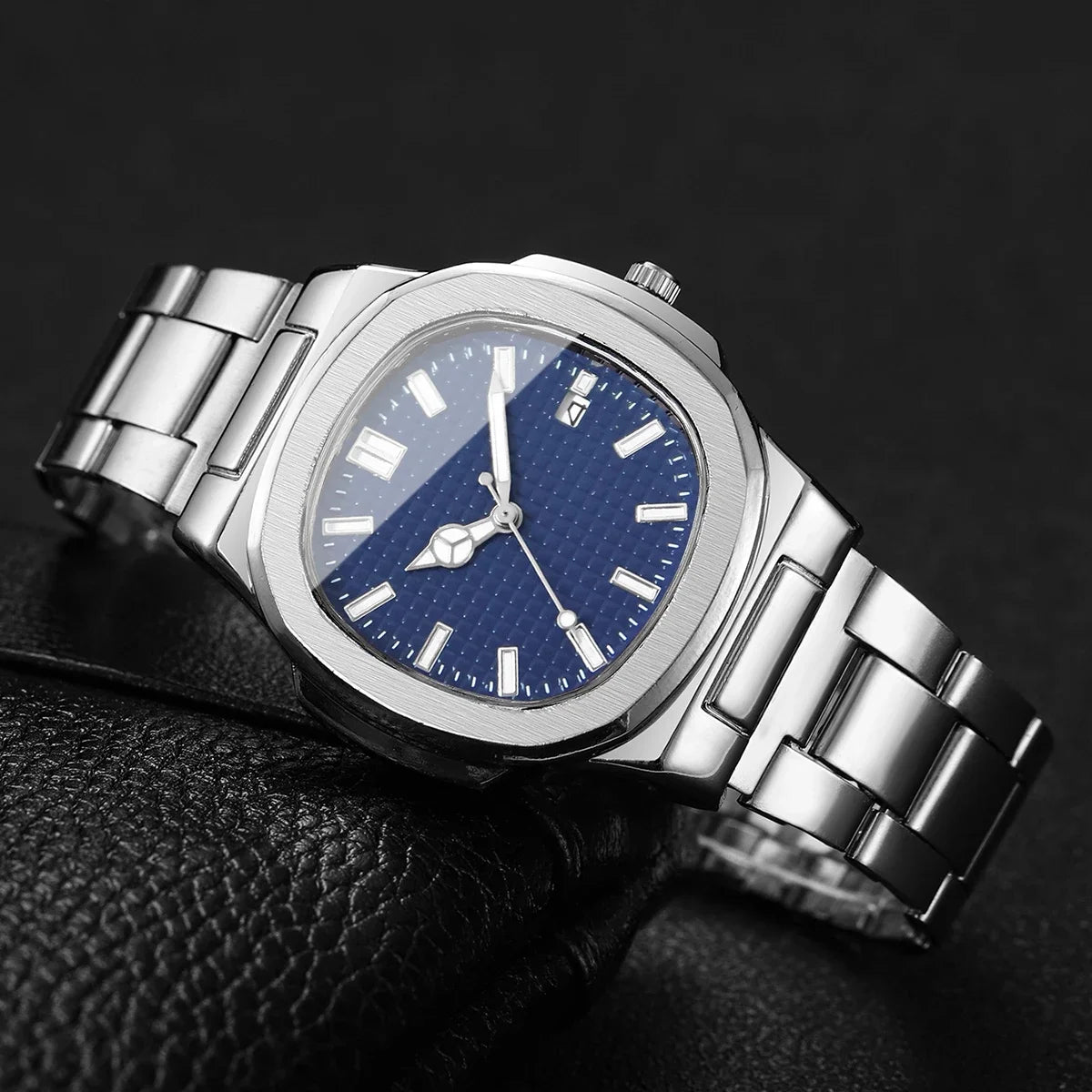 Luxury Square Men Business Watches Simple Calendar Quartz Watch for Mens Clock Relogio Masculino（Without Box）