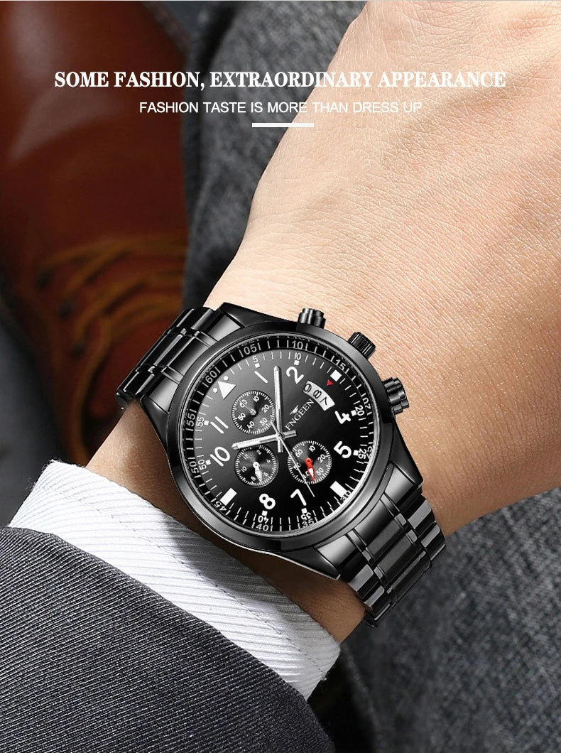 BINBOND Genuine Accurate Quartz Wristwatches for Men Luxury Luminous Waterproof Auto Date Durable Men's Watch Casual Reloj