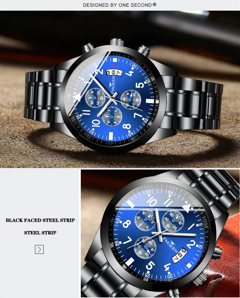 BINBOND Genuine Accurate Quartz Wristwatches for Men Luxury Luminous Waterproof Auto Date Durable Men's Watch Casual Reloj