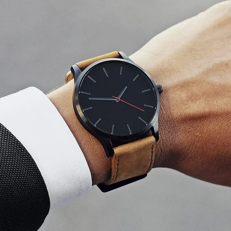 Casual Leather Sports Man Watch Top Brand Fashion Analog Men's Quartz Wristwatch Simple Military Male Clock reloj para hombre